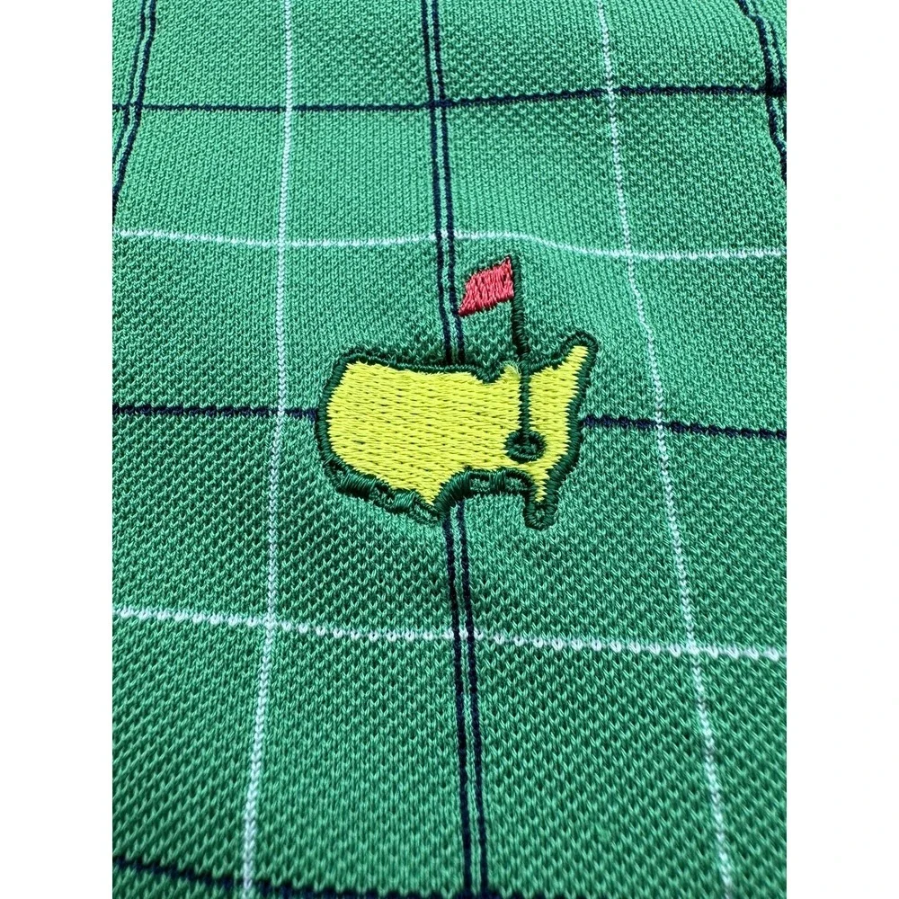 Masters Collection Augusta National Men's L Pique Polo‎ Shirt Green Check Irish
